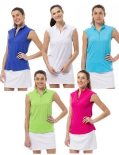 SanSoleil Soltek Sleeveless Cap Sleeve Mock