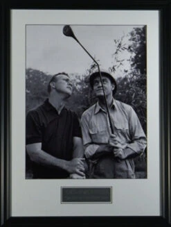 Golf And Comedy Legends Arnold Palmer & Bob Hope Unsigned Black And White Photograph- 22x29".Framed Artwork