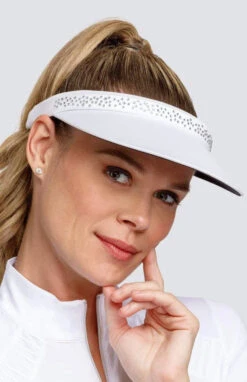 Tail Rhinestone Embellished Visor -Hot Sale Golf Shop Tail Rhinestone Visor wht 50156.1666725572